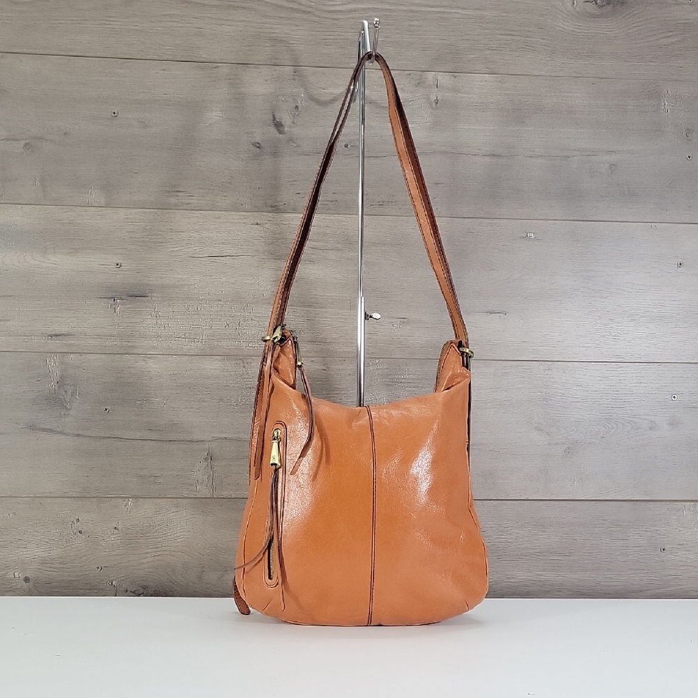 Hobo Orange Leather Backpack Shoulder Bag